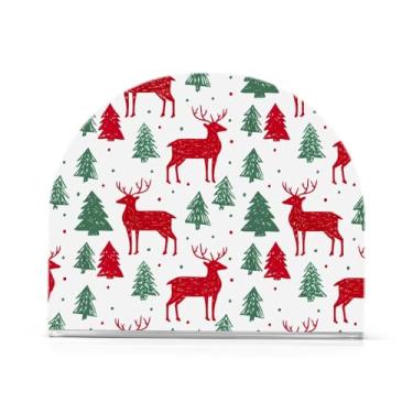 Imagem de Wassud Porta-guardanapos de acrílico de Natal com veados, dispensador de guardanapo de papel moderno em forma de U para mesa, cozinha, sala de jantar, bancada 1 peça (comporta 50-60 guardanapos)
