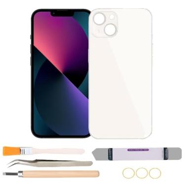 Imagem de Substituição de vidro traseiro compatível com iPhone 13 com kits de ferramentas de reparo (branco)