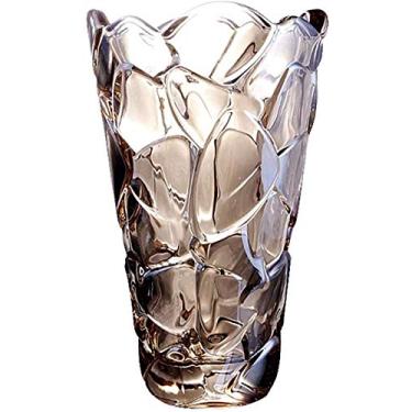 Imagem de YYBOES Vaso de vidro para vaso de flores, arranjo de flores de vidro transparente, decoração de família, sala de estar, planta transparente, tamanho grande, 15 x 24 cm, decoração de casa (cor: vá