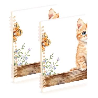 Imagem de Burbuja Cadernos com nome, papel pautado universitário A5 com 60 folhas, fichário para escritório, 2 unidades