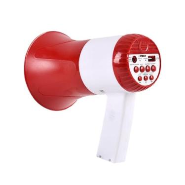 Imagem de Megafone Falante 50W Potência Portátil com Voz Modos Sirene Alarme Controle de Volume Pen Drive USB Cartão TF BT e Amplificador