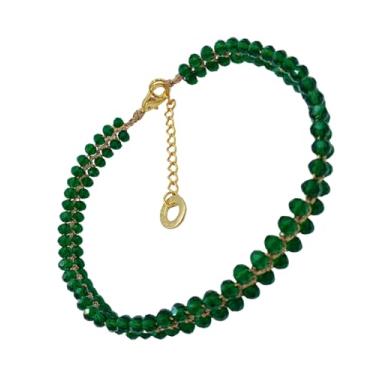 Imagem de Pedras de Luz Colar Curto Artesanal Choker Coleira Gargantilha (Verde Esmeralda)