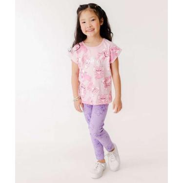 Imagem de Calça Infantil Legging Angel Stitch Disney Tam 4 a 10-24109, Lilás, 6