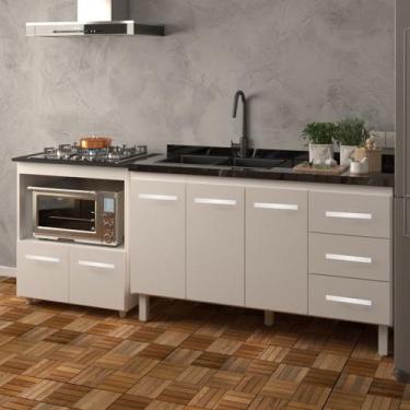 Imagem de Armário Balcão Gabinete de Pia 140 cm Carine e Balcão Para Fogão Cookt