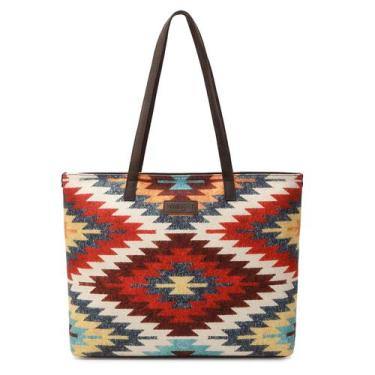 Imagem de Sacola Wrangler Aztec Canvas com alça de couro