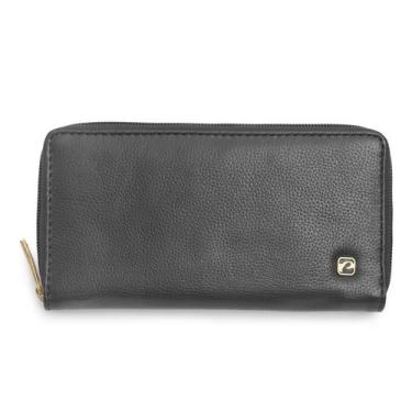 Imagem de Carteira Pegada Feminina em Couro Preto CA001301-01, UN