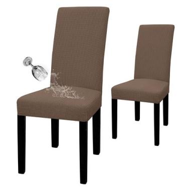 Imagem de Capa impermeável para cadeira de jantar, conjunto fácil de usar de 2 m