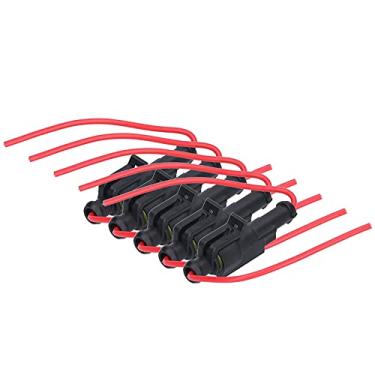 Imagem de Acouto Conector Elétrico do Carro de 5 Pces, Conectores Automotivos Antiflaming do Fio Com Desempenho Confiável para Aplicações Versáteis (1P vermelho)