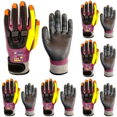 Imagem de Kit 12 Luva de Segurança Térmica Anticorte Impacto Overpro Com CA 48324 Volk