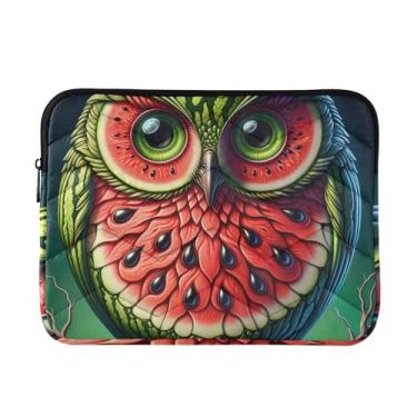 Imagem de Capa acolchoada para laptop, coruja melancia à prova de choque, capa protetora para notebook para laptops de 13 polegadas