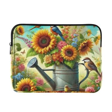 Imagem de Capa para laptop 13, 13,3, 14 polegadas jardim girassóis cena à prova de choque capa protetora para notebook pasta capa de transporte