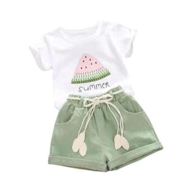 Imagem de Conjunto De Roupas De Verão Para Meninas, Camiseta E Shorts Fofos, 2 P