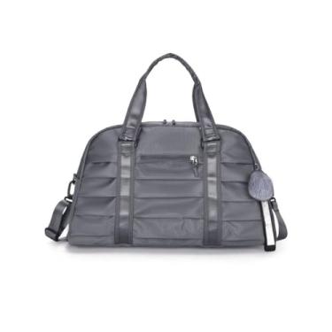 Imagem de Bolsa Mala De Mão Feminina Impermeável Alça Reforçada, Resistente e Estilosa para Viagem e Dia a Dia Mulheres(Cinza)