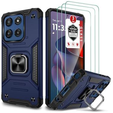 Imagem de Capa para Galaxy S6, capa para Galaxy S6 com película protetora de tela de vidro temperado, proteção à prova de choque, camada dupla, híbrida, TPU (poliuretano termoplástico), capa robusta para Samsung Galaxy S6 SVI - Turquesa e cinza