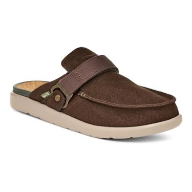 Imagem de Sanuk Happy Hour Lite masculino | Fivela abridor de garrafa | Sapatos sem cadarço para homens | Mocassins masculinos | Palmilha removível de EVA, Marrom, 39