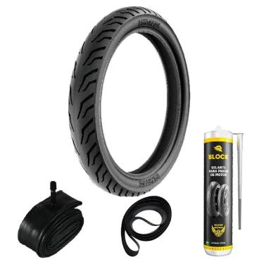 Imagem de Pneu Balão Bis Pop 110/80-14 59p Ss48 Rinaldi Mais Largo + Câmara + Selante + Cinta