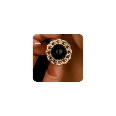 Imagem de Brincos vintage de ouro preto, brincos grandes e grossos na moda para mulheres, brincos pendentes de pérolas douradas, joias de casamento, Large, Metal, Sem pedra preciosa