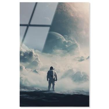 Imagem de Arte de parede de astronauta Starbound Surveyor II com impressão acrílica por Art Remedy, pronto para pendurar, 50 x 76 cm