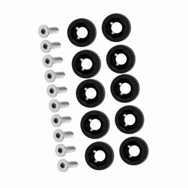 Imagem de Mingzhe Parafusos de Modificação de Carro, Substituição 100% Nova para Parafusos Decoração, 6 Mm para Pára-choques Dianteiro e Traseiro, Tampa do Cilindro Ignição, (Preta)