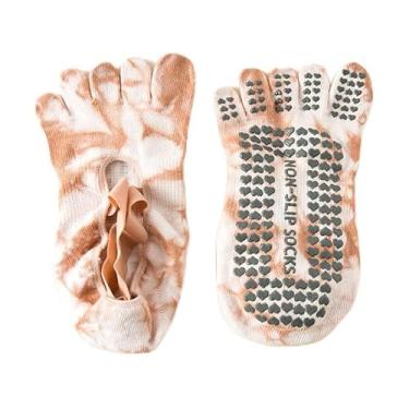 Imagem de Meias femininas antiderrapantes para ioga para pilates, balé, fitness, 1 par, rosa, 18.5