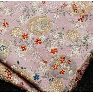 Imagem de JUANJUAN Tecido brocado por jarda, 75 centímetros para bricolage, artesanato, brilho luxuoso, vestido de casamento drapeado leve e nítido, fantasias, moda, SE (tamanho: 1 m/39,3 polegadas, cor: 14