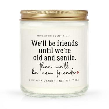 Imagem de Niyewsor Presentes de aniversário para mulheres Best Friends – Vela de cera de soja natural lavanda feita à mão de 200 ml, presentes para mulheres femininas, vela de amizade para melhor amiga, irmã da