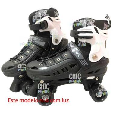 Imagem de Patins Quad Criança Meninos Ajustável Azul Dinossaur Patins De 4 Rodas