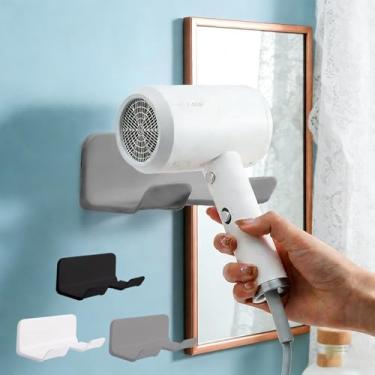 Imagem de Suporte universal para secador de cabelo, suporte de parede para secador de cabelo, gancho para armário e banheiro