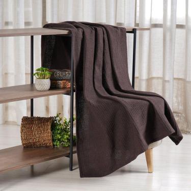 Imagem de Manta Sofá Decorativa 100% Algodão Favo 120x150