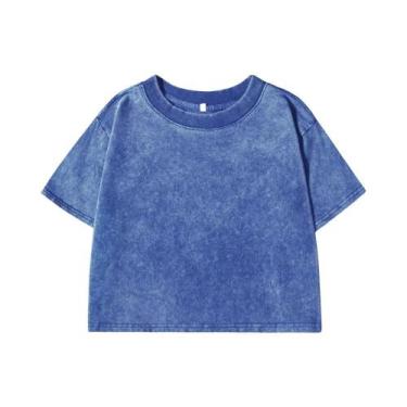 Imagem de Camiseta Retro De Algodão Lavado plus Size Para Mulheres, Casual, Esti