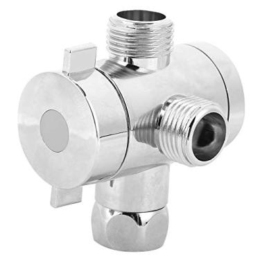 Imagem de QANYEGN Desviador de chuveiro, desviador de braço de chuveiro de 3 vias, válvula desviadora de braço de chuveiro com suporte de cabeça de chuveiro para mangueiras de jardim, filtro (Interface 1)