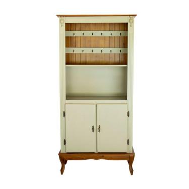 Imagem de Armário De Cozinha Cantinho Do Café Pés Luiz Xv - Verde Chá Com Base E Tampo E Ripado Imbuia Glazer