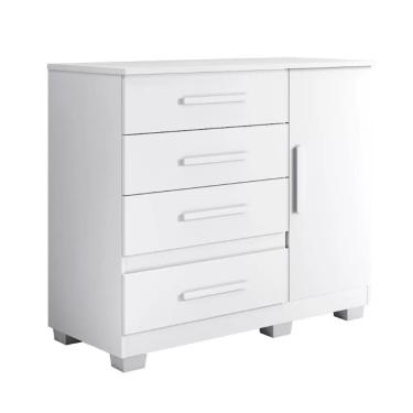 Imagem de Cômoda de Quarto New Florença Branca 1,05m - Benetil Móveis