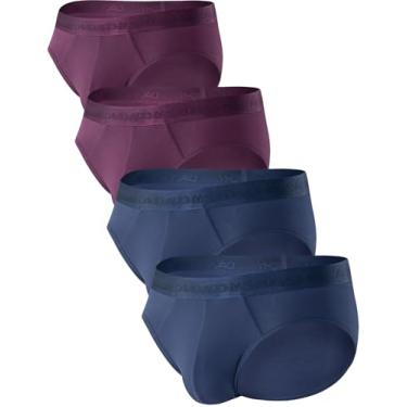 Imagem de DAVID ARCHY Pacote com 4 cuecas masculinas modal sem braguilha com suporte macio e confortável, Azul escuro/roxo vinho, GG