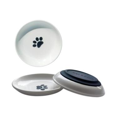 Imagem de Conjunto De Tigelas De Cerâmica Para Gatos 3 Peças Anti-Fadiga Para Bi