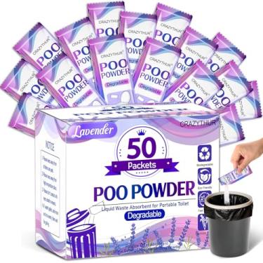 Imagem de CRAZYTHUR 50 peças de gel de vaso sanitário portátil com aroma de lavanda, gel de vaso sanitário para acampamento, produtos químicos para vaso sanitário portátil, pó para acampamento ao ar livre e