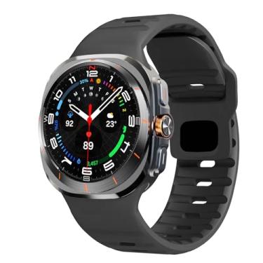 Imagem de AHGDDA Para samsung galaxy assista ultra cinta 47mm acessórios pulseira cinto esporte silicone correa pulseira para galaxy watch7 ultra pulseiras(Black)