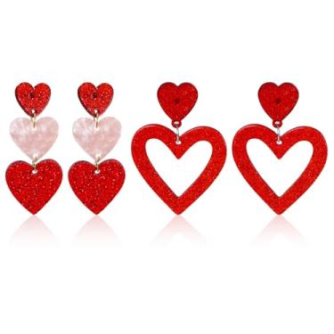 Imagem de choyaxo Brincos de coração vermelho para presente de dia dos namorados para mãe, esposa, namorada, irmã