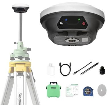 Imagem de Estação base E1 Lite RTK, receptor GPS GNSS de alta precisão para topografia, mapeamento de drone e RTK Rover, certificação FCC, compatível com receptores GNSS RTK de terceiros (exceto tripé)