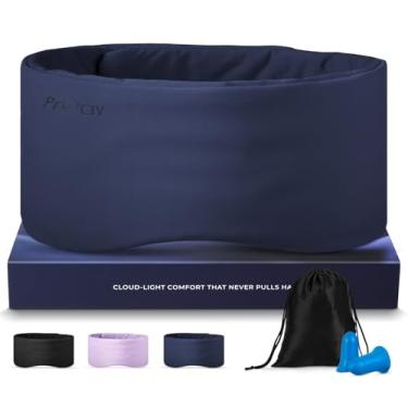 Imagem de Máscara de dormir dupla face para pessoas que dormem de lado, velcro sem som, fibra de bambu e máscara de seda de leite, máscara de dormir de pressão zero para mulheres e homens, venda para alívio dos