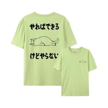 Imagem de Camiseta Masculina De Verão Hip Hop Em Algodão, Manga Curta, Gola Redo