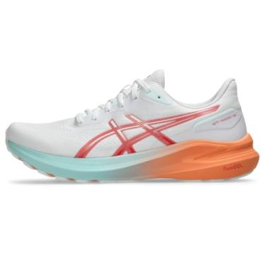 Imagem de ASICS Tênis de corrida masculino GT-1000 13, Branco/Coral Reef, 38