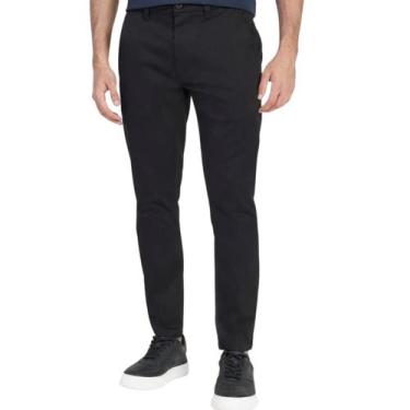 Imagem de Calça Social Masculina Sarja Slim Fit Brim Bolso Faca - Aymee, Preto, 