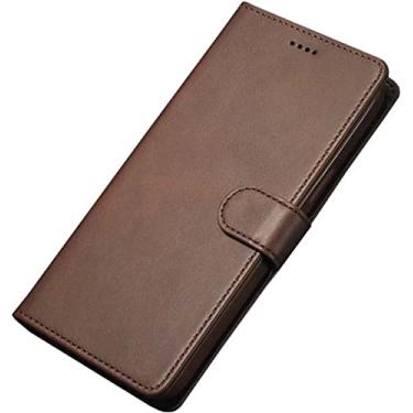 Imagem de FULNES Capa de telefone com suporte fólio, para Apple iPhone 14 Pro Max Case 2022 fivela magnética carteira de couro [porta-cartões] (cor: marrom escuro)