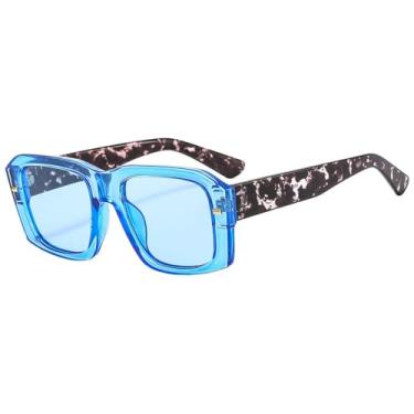 Imagem de Óculos de Sol UV400 - Estampa de Leopardo em Degradê Colorido para Homens e Mulheres, Ideais para Esportes ao Ar Livre, Corrida e Ciclismo, Azul