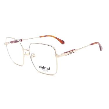 Imagem de Armação Quadrada de Óculos Colcci Dourado Brilho