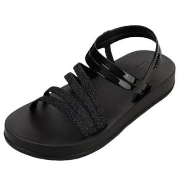 Imagem de Sandália Feminina Conforto Flat Moderna Brilho Flare Zaxy-Feminino