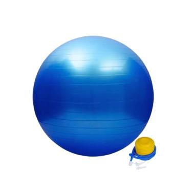 Imagem de Bola Suiça 65cm Fitness Yoga Pilates Funcional Inflador, Alira Home (Azul)