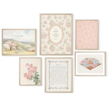 Imagem de Arte de parede de berçário cristão versículo bíblico tela decoração de parede menina arte de parede floral imagem de escritura estética Jesus pôster religioso flores rosa impressões vintage arte para