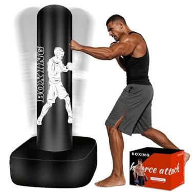 Imagem de Vobab Saco de pancadas independente com suporte para adultos e adolescentes, bolsa de boxe pesada, bolsa de equipamento de boxe de 177 cm, bolsa pesada para mulheres e homens, para iniciantes Muay